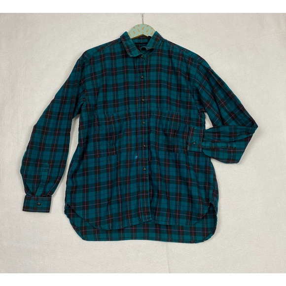 Patagonia Tops - Vintage Patagonia Flannel Shirt Womens Large Plaid Button Up Pockets Green Black